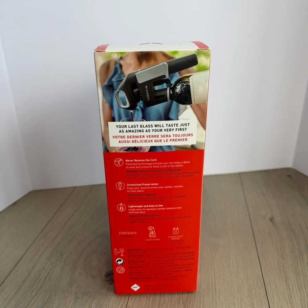 NWT Coravin Model One Black WINE Preservation System 2 Argon Capsule Bundle - Picture 3 of 6